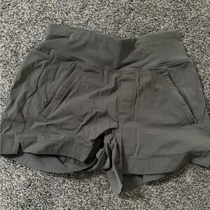 Athleta Women's High-Waist Performance Shorts - Charcoal Army green